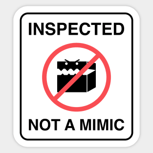 Funny Not a Mimic Sign Tableto RPG Sticker